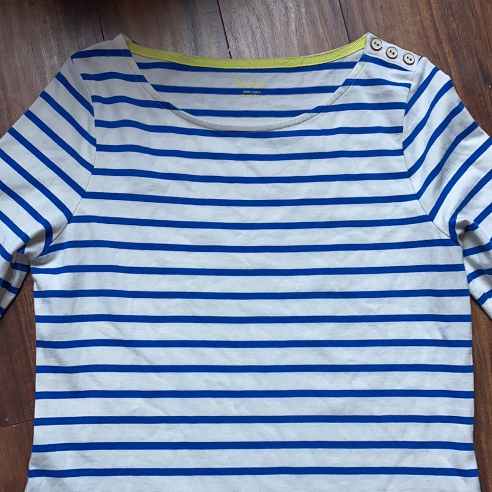 Boden Blue White Stripe Dress w Pockets size 6, 100% cotton. Great condition. ☀️ - Picture 2 of 7